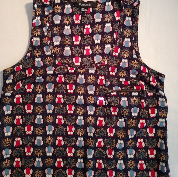 Forever 21 Sleeveless Owl Print Blouse - Picture 4 of 5